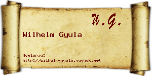 Wilhelm Gyula névjegykártya